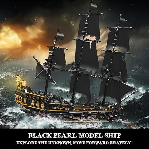 Mould King 13199 Pirates Ship Model Building Blocks Kits, MOC Large Black Pearl Sailboat Model Construction Set to Build, Gift for Age 14+/Adults Collections Enthusiasts (3180+ Pieces) thumbnail 4