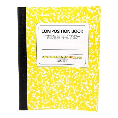School Supply Boxes | Yellow, Wide-Ruled Composition Notebooks | 4 Pack | 100 Sheets, 200 Pages Per Pack - Image 1