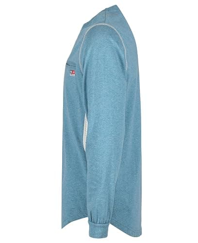 BOCOMAL FR Shirts for Summer Breathable Vented Design 6oz Heather Jersey Flame Resistant Long Sleeve Crew T Shirt thumbnail 7