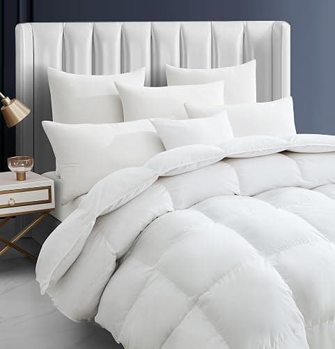 Maple&Stone Feather Down Duvet King Size, All Season Duvet Insert with 8 Corner Tabs, Comforter with 100% Cotton Cover - (White, 106 x 90 Inches) thumbnail 2