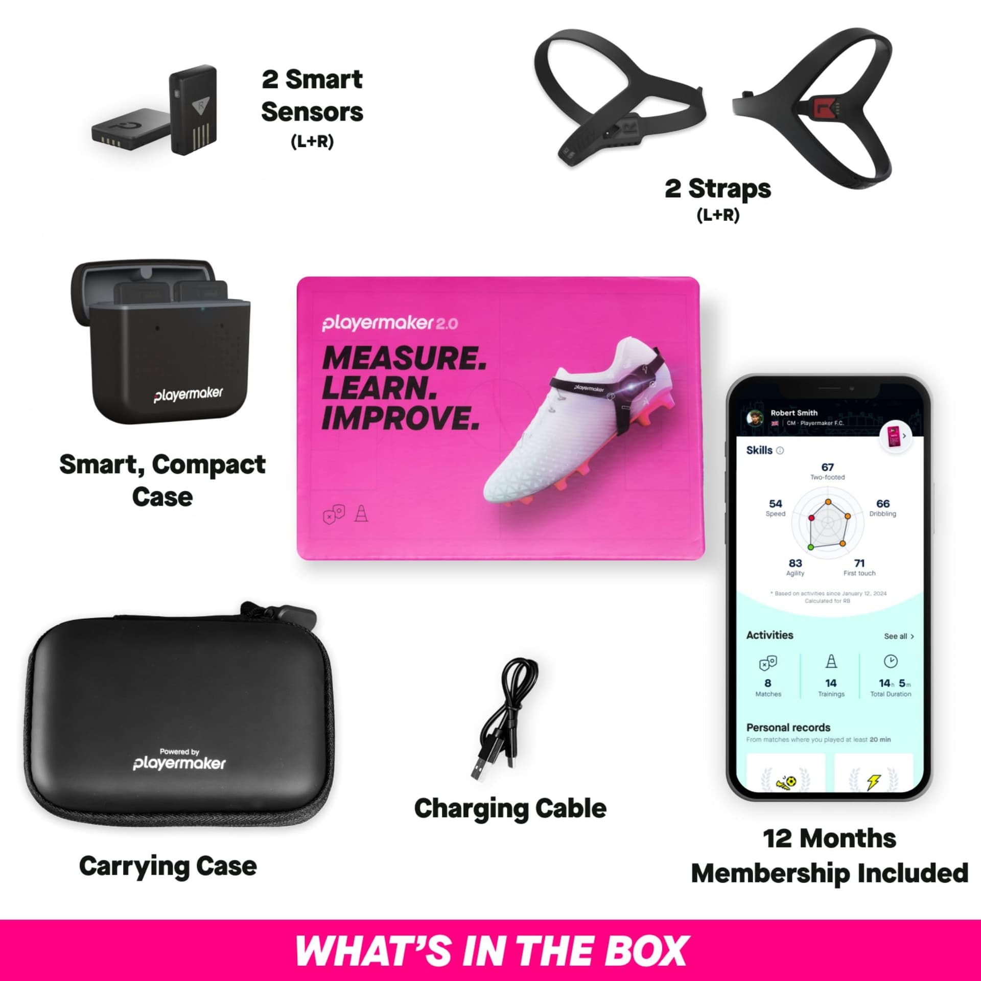 Playermaker 2.0 Smart Soccer Tracker for Cleats, 25+ Technical & Physical Soccer Training Metrics, 12 Month Access to Playermaker Technology App, Next-Level Precision Beyond GPS Trackers, Medium thumbnail 8