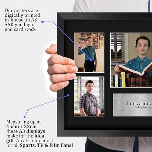 HWC Trading Iain Armitage Young Sheldon Gifts Printed Signed Autograph Presentation Photo Montage Display for TV Show Fans - 16" x 12" Framed thumbnail 3