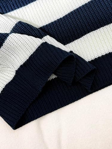 BEAUDRM Girl's Vintage Striped Sweater Long Sleeve Oversized Cute Pullovers Sweaters thumbnail 5