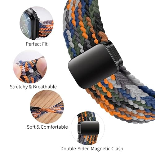 Qimela Sport Loop Compatible with Apple Watch Band 38mm 40mm 41mm 42mm 44mm 45mm 46mm 49mm for Women Men,Magnetic Strap Stretchy Braided Wristband for iWatch Series 11 10 9 8 7 6 5 4 SE Ultra 3 2 1 thumbnail 5