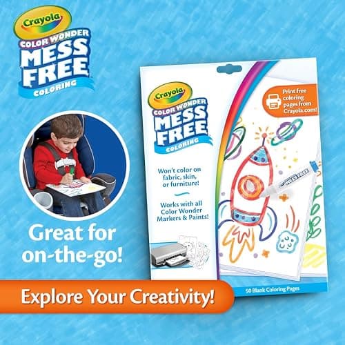 Crayola Color Wonder Mess Free Coloring Pages (50ct), Create Your Own Coloring Pages, Blank Color Wonder Refill, Toddler Toys & Gifts thumbnail 6