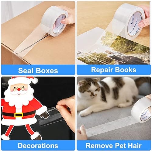 JARLINK 12 Rolls Clear Packing Tape, Heavy Duty, 2.7mil Thick, 1.88" | 2.7mil Thick and 1.88" Wide. 60 Yards per Roll, 720 Total Yards. Heavy Duty Packaging Tape for Shipping, Sealing thumbnail 5