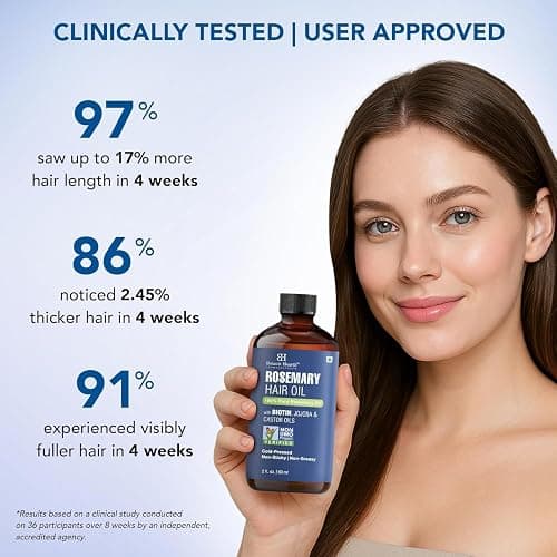 Botanic Hearth Rosemary Oil for Hair Growth - 2 Fl oz | Enriched with Biotin, Castor & Jojoba | Hair Relaxers & Dry Scalp Treatment | Color Safe | Suitable For All Hair Types thumbnail 8
