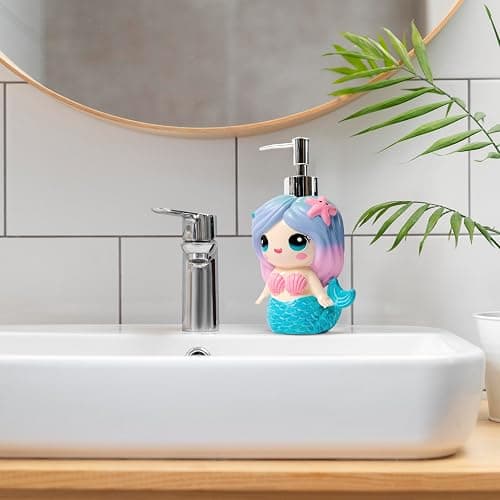 Mondeluna Mermaid Soap Dispenser, Cute Soap Dispenser, Mermaid Bathroom Decor, Hand Soap, Shampoo, Shower Gel Dispenser, Suitable for Bathrooms, Kitchen Countertops, Bathroom Accessories (Mermaid) thumbnail 2
