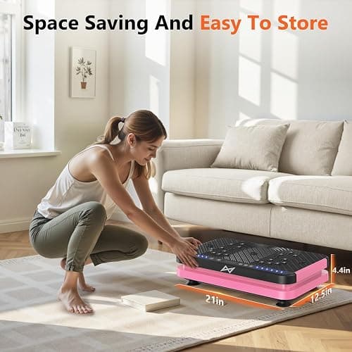 AXV Vibration Plate Fitness Platform Exercise Machine Vibrating Shaking Full Body Shaker Workout Vibrate Stand Shake Board Sport Gym for Weight Loss Fat Burner for Women Men thumbnail 7