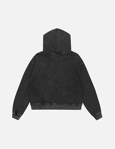 Aelfric Eden Hoodies Washed Solid Zip Up Hoodie Casual Cropped Hooded Sweatshirt Long Sleeve Zipper Pullover Streetwear thumbnail 6