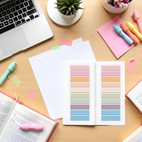 400 Pcs Sticky Index Tabs Small Sticky Notes Book Tabs,Tabs for Notebooks, Page Markers Notes Tabs Writable and Book Flags Tabs Post It Tabs Strip Index Tabs for Page Marking Classify File (Pink) thumbnail 3