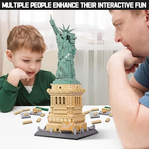 LQPFBSM Statue of Liberty Building Blocks Sets Collectible New York City Architecture Souvenir Model World Famous Landmark Building Kits Toys Gift for Adults Kids and Teens 1409PCS thumbnail 2