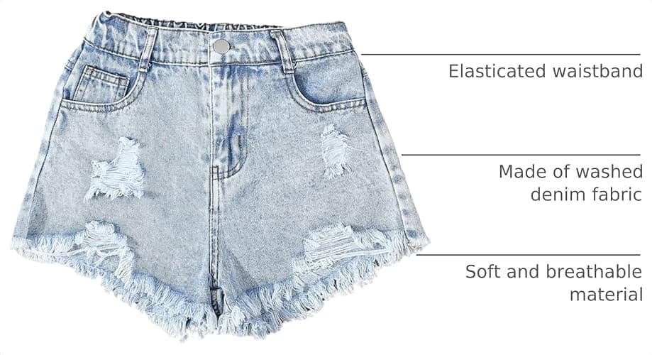 GORGLITTER Girl's Jean Shorts Denim Jorts Cute Summer Ripped Clothes | Shorts for Teens, Kids Tween Girls Clothes, Jean Shorts for Girls 10-12, Size 14-16 8 thumbnail 4