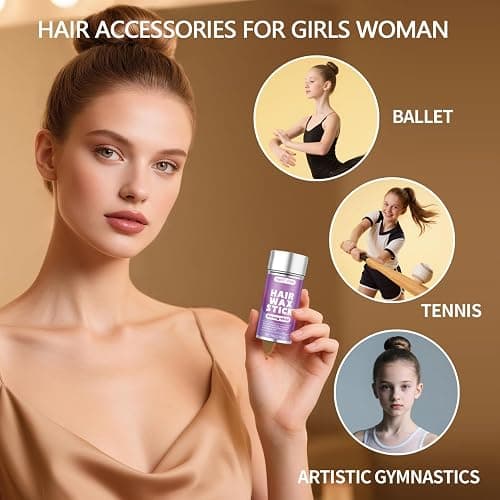SWEET VIEW Hair Wax Stick & Slick Back Brush | Tames Flyaways, Frizz, Sleek Ponytails, Buns | Pomade/Balm/Gel Stick for Women, Styling Accessories for Girls thumbnail 5