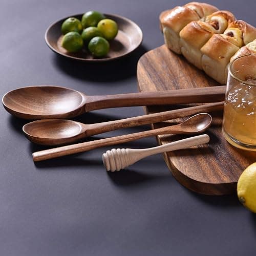 Spurtle Set,Wooden Spurtle Set of 9,Wooden Spoons for Cooking, Natural Teak Wooden Utensils for Cooking, Stirring, Mixing, Serving,Spurtles Kitchen Tools As Seen On Tv thumbnail 5