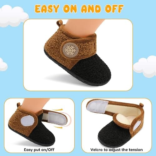 FEETCITY Baby Booties Girls Boys Infant Slippers First Walkers Shoes Warm Socks Newborn Crib Shoes thumbnail 4