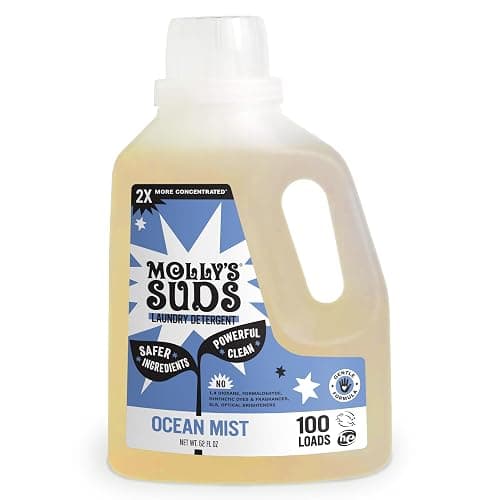 Molly's Suds Liquid Laundry Detergent | Clean Laundry Detergent Soap for Sensitive Skin | 2x Concentrated, High Efficiency (HE) | Ocean Mist - 100 Loads - Image 1