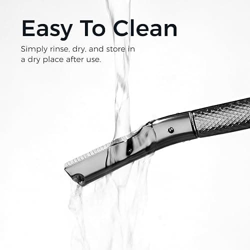 ZOMCHI Eyebrow Razor, Face Razors for Women&Men, Eyebrow Trimmer Shaper with Precision Cover,Facial Shaver with 6 Blades (Black) thumbnail 7