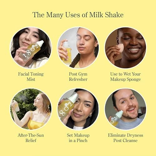 Beekman 1802 Milk Shake Hydrating Face Mist - Hyaluronic Acid & Squalane Facial Mist Minimizes Pores & Gently Moisturizes - Makeup Setting Spray - Fragrance-Free thumbnail 7