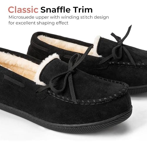 HomeTop Women's Moccasins Slippers Memory Foam Indoor Outdoor Loafer Shoes thumbnail 4