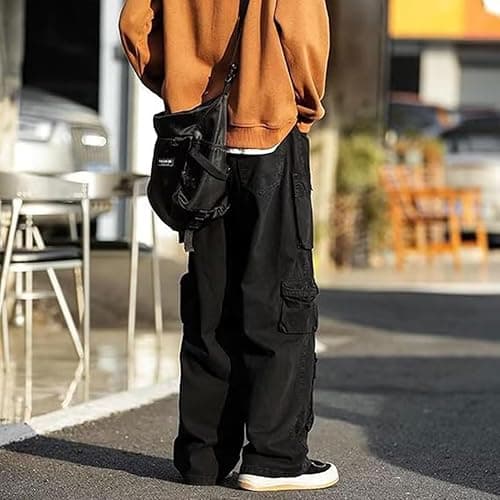 FYHTC Gothic Emo Alt Cargo Hippie Baggy Jeans Mom Goth Punk Denim Pants Cyber ​​​​Y2k Pants Academic Dark Clothes thumbnail 4