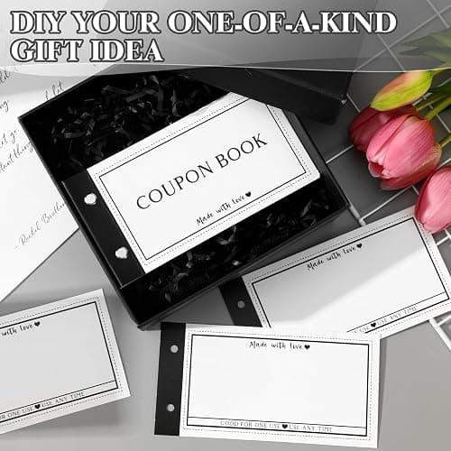 JULEASEL Personalized Coupon Book, 30 Blank Voucher Cards Booklet for All Occasions, Mothers Day Gifts for Mom, Unique Birthday Gifts for Boyfriend Wife Husband Girlfriend Best Friend thumbnail 6