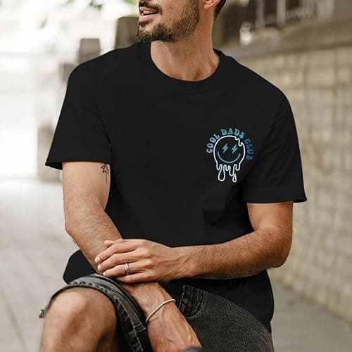 Lubpow Dad Shirt Cool Dads Club Tshirt for Men Oversized Daddy T-Shirts Funny Letter Graphic Printed Tees Father's Day Tops thumbnail 4