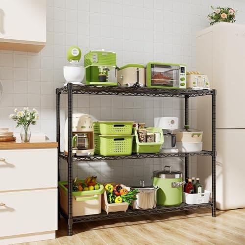 MODCART Storage Shelves, 48" L x 20" W x 47" H Heavy Duty Garage Wire Shelving Unit Loads 1200LBS, 3-Tier Adjustable Metal Industrial Utility Shelf Rack for Kitchen, Laundry Room, Basement thumbnail 2