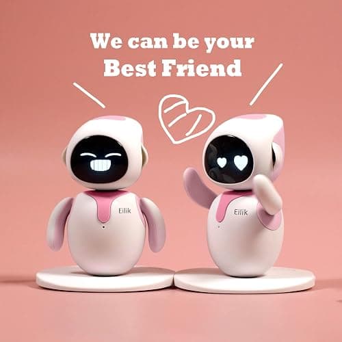 ENERGIZE LAB Eilik – Touch Interactive Toys, Cute Robot Pets with Abundant Emotions. Idle Animations&Mini-Games, Unique Gift for Girls & Boys. Support Update.(Blue + Pink Combination) thumbnail 2