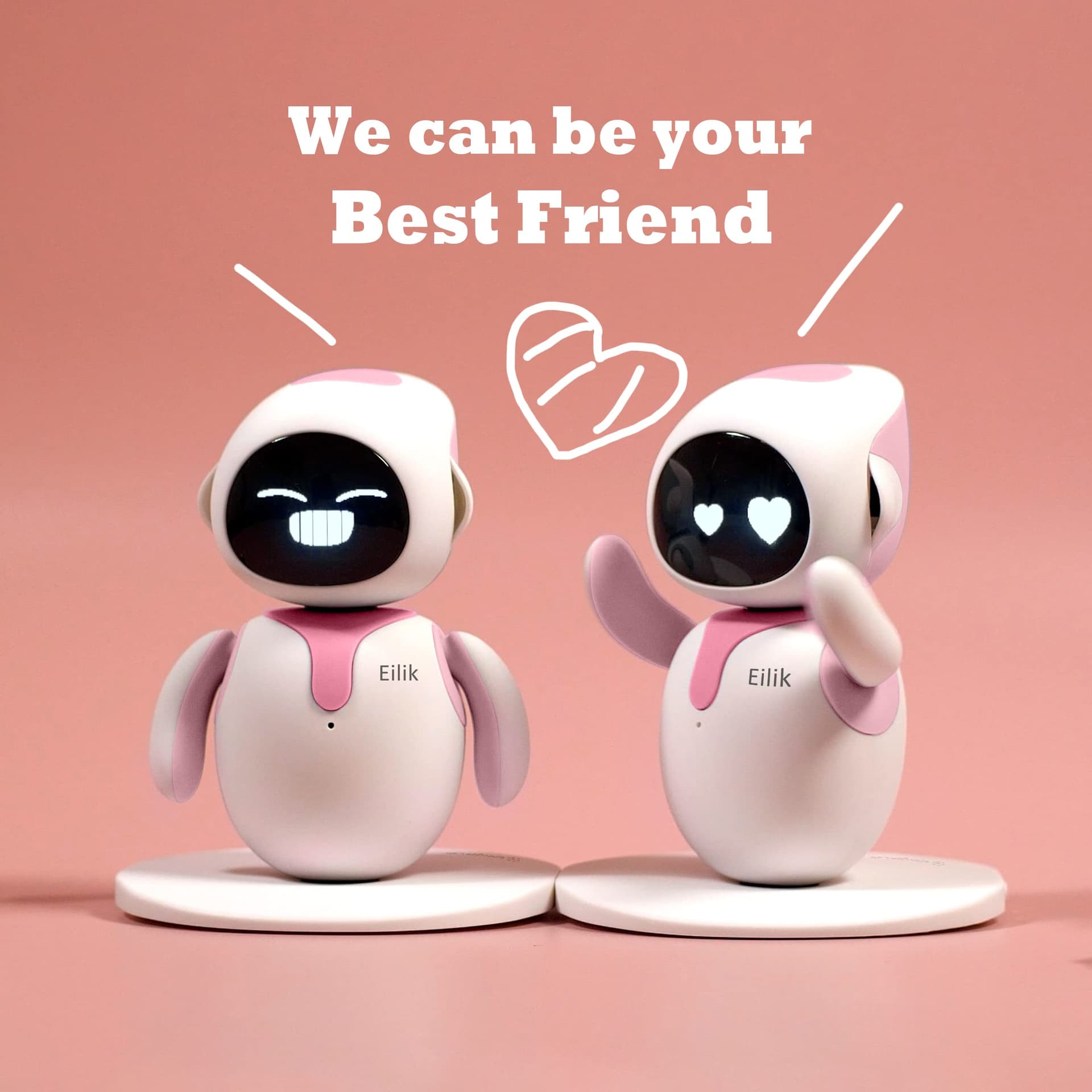 ENERGIZE LAB Eilik Pink - Touch Interactive Toys, Cute Robot Pets with Abundant Emotions. Idle Animations&Mini-Games, Unique Gift for Girls & Boys. Support Update. thumbnail 4