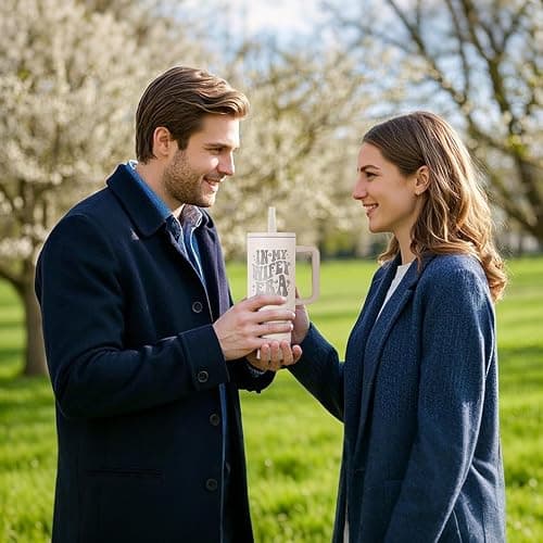 JETIKON 40oz Stainless Steel Insulated Tumbler with Handle and Straw - In My Wifey Era - Perfect for Bride, Bachelorette, Wedding Gifts thumbnail 7