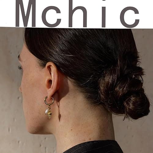 Mchic Starfish Earrings for Women: Gold Seashell Drop Hoop with Pearl Charm Ocean Vacation Dangle Huggie Earrings Coastal Jewelry Cute Small Dainty Summer Accessory thumbnail 4