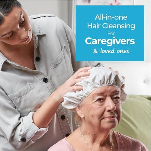Scrubzz Shampoo Caps No Rinse for Elderly and Bedridden Patients, Rinse Free Shampoo Caps for Post Surgery and Hospital Stays, Waterless Hair Washing Shower Caps - 6 Pack thumbnail 3