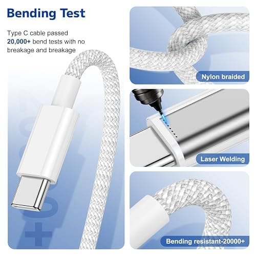 Long USB C to C Fast Charger Cable 10ft,60W Type C to C Fast Charging Cord for Apple iPhone 17 Pro Max/17 Air/16 Pro/15 Plus/MacBook Pro 2021/2020/2019/2018,iPad 12.9/11 inch/Mini/Air 5/Samsung Galaxy thumbnail 3