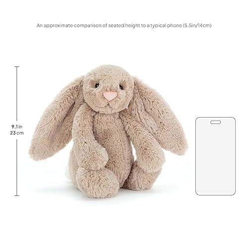 Jellycat Bashful Beige Bunny Stuffed Animal, Medium 12 inches - Rabbit and Bunny Plush Toy - Classic Children's Gift thumbnail 3
