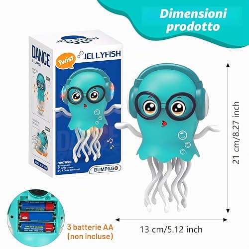 Giocattolo Medusa Danzante e Strisciante con Luce e Musica, Compleanno | Giocattolo Medusa Danzante e Strisciante, Giocattolo Elettrico per Meduse Striscianti, Regalo di Compleanno Divertente thumbnail 2