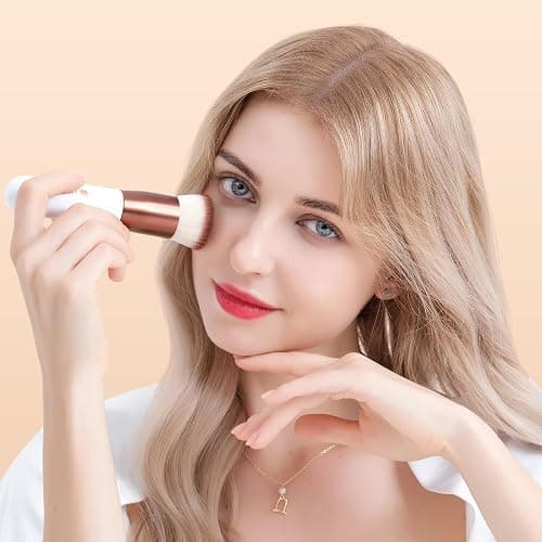 DUcare Foundation Brush 2pcs Flat Top Kabuki Brush Self Tanner Professional Face Brush Liquid Blending Mineral Powder Buffing Stippling Makeup Tools thumbnail 3