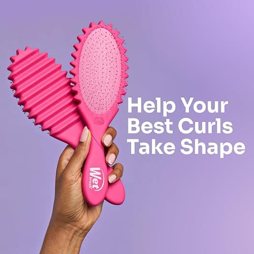 Wet Brush Curl Shaper Detangler Brush, Pink, Curl Defining for Curly and Coily Hair Types, IntelliFlex Bristles Detangle for Frizz-Free Shaping, Made for Women, Men & Kids thumbnail 2