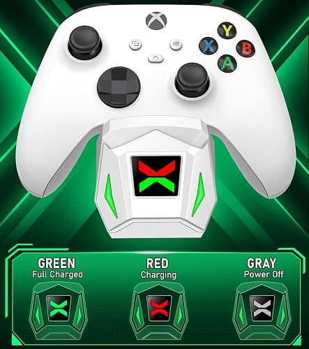 Controller Charger Station with 2x5520mWh Rechargeable Battery Packs for Xbox One/Series X|S,Dual Charging Dock for Xbox One Controller with 4 Battery Covers thumbnail 5