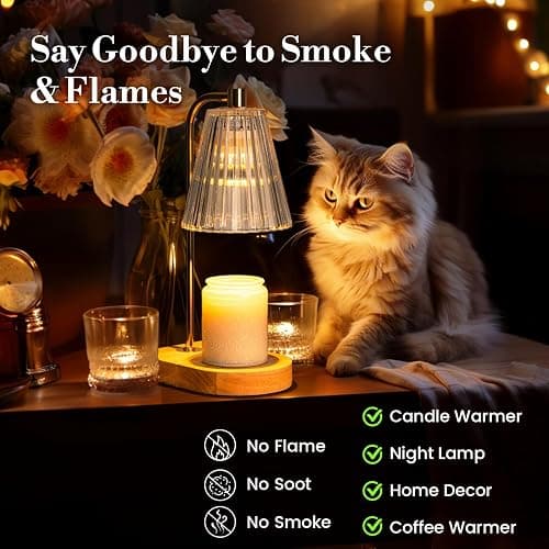 Marycele Candle Warmer Lamp with Timer, Wax Melt Warmer for Jar Candles, Christmas Birthday Gifts for Women Mom Sister Friend, House Warming Gifts for New Home Apartment Decor, Vintage Clear thumbnail 4