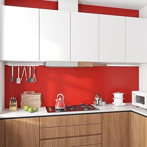 Livelynine Red Contact Paper Peel and Stick Roll Self Adhesive Vinyl Wrap Removable Wallpaper Waterproof Countertops Shelf Liners Cabinets Old Furniture Crafts Wall Paper Decorations 15.8x78.8' thumbnail 4