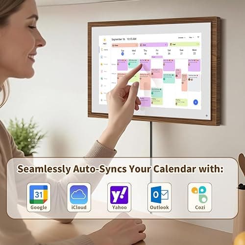 10.1 Inch Digital Calendar Chore Chart with Touchscreen - Full HD Interactive Display, Wall & Desk Mountable Family Planner, to-Do List & Meal Planner, Digital Picture Frame Gifts for Women Mom thumbnail 2