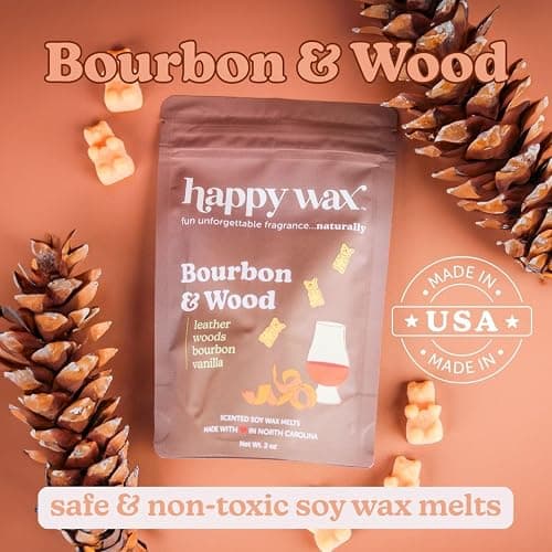 Happy Wax Cozy Cabin Winter Scented All Natural, Non Toxic Soy Wax Melts; 6 Total Oz. of Scented Wax Melts, Collection Includes Bonfire, Bourbon &Wood and Pine Forest thumbnail 6