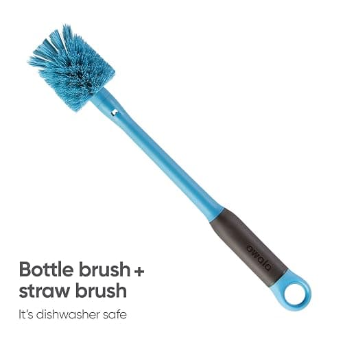 Owala 2-in-1 Water Bottle Brush Cleaner and Water Bottle Straw Cleaner Brush, Water Bottle Brush with Removable Head and Twist n� Hide Straw Brush, Smokey Blue thumbnail 3