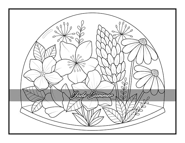 100 Flowers: An Adult Coloring Book with Bouquets, Wreaths, Swirls, Patterns, Decorations, Inspirational Designs, and Much More! thumbnail 85