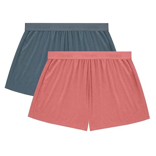 Hanes Women's Originals Sleep, 2-Pack, Comfywear Supersoft Lounge Shorts Pack, 3.25" - Small - Stargazer Grey/Natural Cedar - Image 1