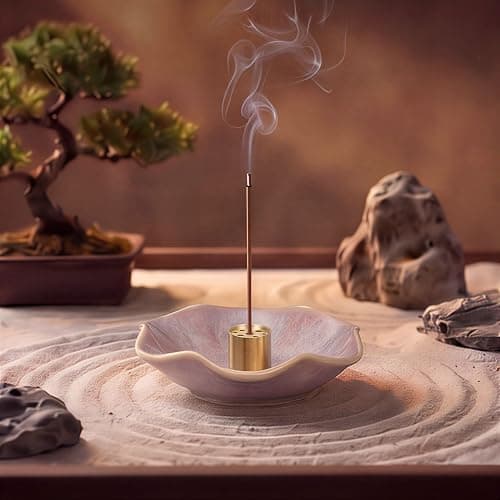 uxcell Ceramic Incense Burner Cone Incense Holder 4 Inch Purple | Handmade Incense Burner Trays, for Sticks, with 9-Holes Incense, for Home Decor Yoga Spa thumbnail 2