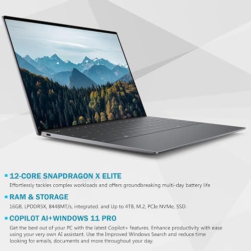 Dell XPS 13 9345 Laptop, 13.4" FHD+ Business Laptops, Snapdragon X Elite, 16GB LPDDR5X RAM, 1TB SSD, Wi-Fi 7, Backlit KB, Fingerprint, Copilot AI Laptops Computer, Windows 11 Pro thumbnail 2