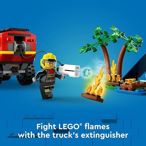 LEGO City 4x4 Fire Truck with Rescue Boat - Building Toy for Boys & Girls, Ages 5+ - Gift for Birthdays - Truck Toy W/ 3 Minifigures - 60412 thumbnail 3