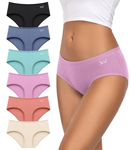 TANSTC Womens Underwear Cotton Hipster Panties for Women | Low Rise Soft Stretch Briefs, Full Coverage, Moisture-Wicking, Breathable Ladies Panties 6 Pack - Image 1